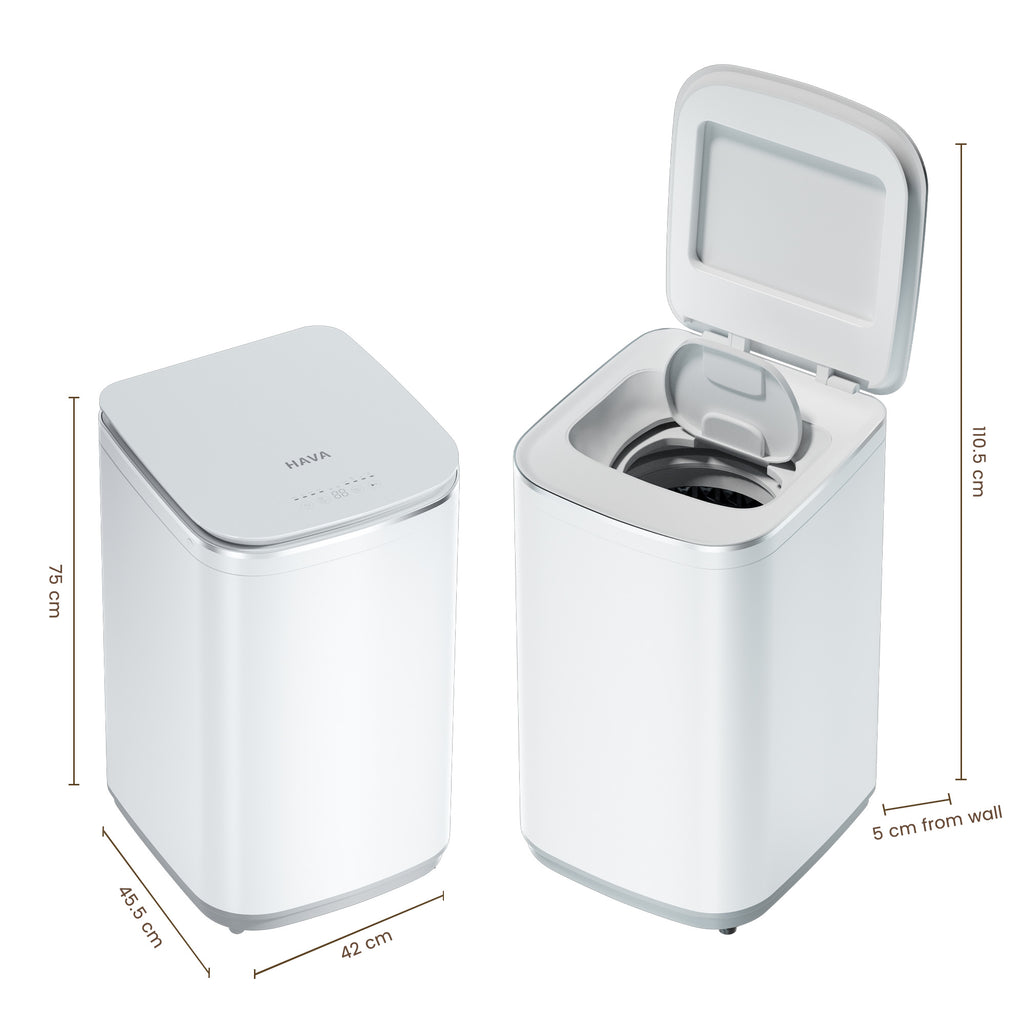 HAVA T02 Tragbare Waschmaschine | 3 kg Mini-Waschmaschine mit Warmwsche HAVA T02 Tragbare Waschmaschine | 3 kg Mini-Waschmaschine mit Warmwsche