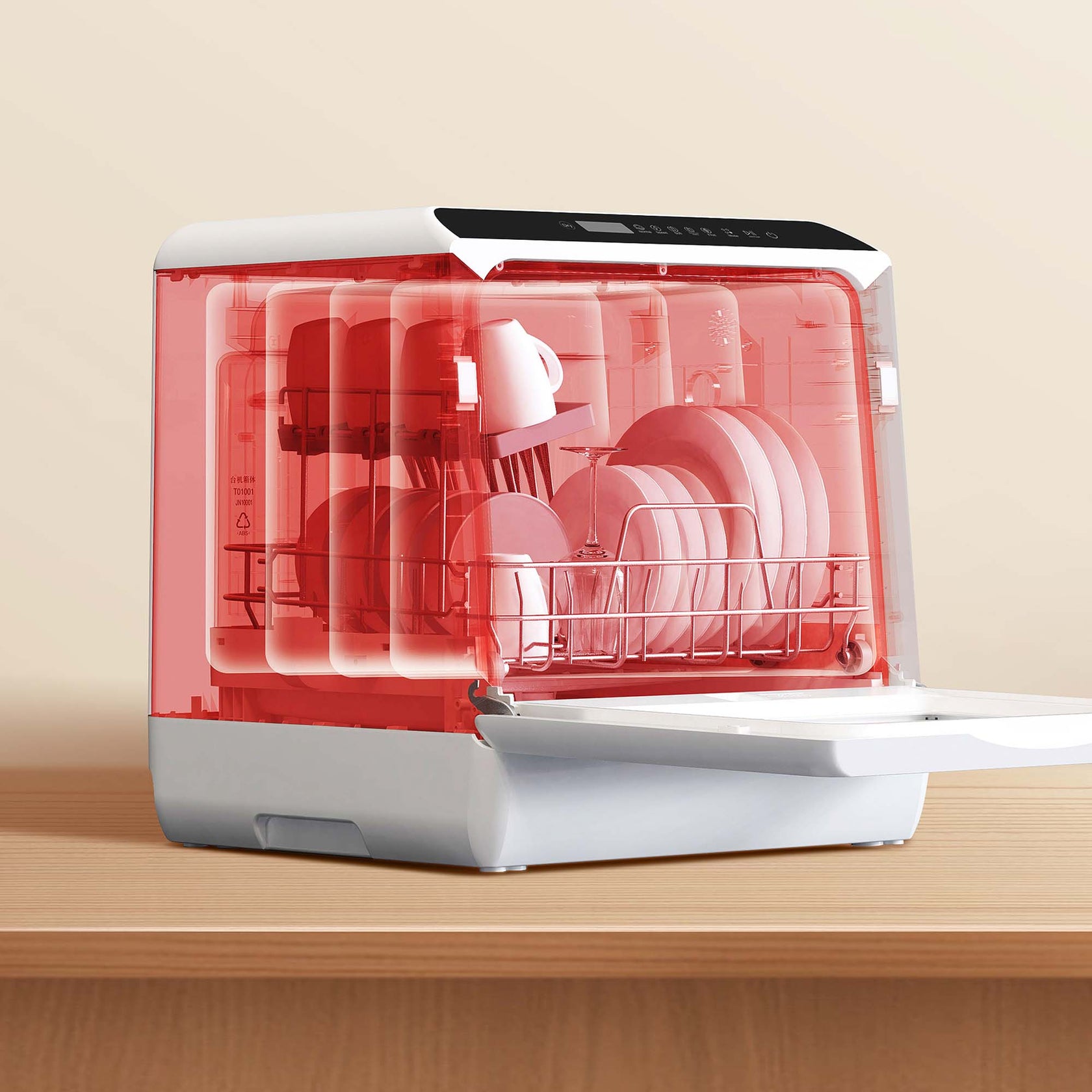 Mini Lave-vaisselle De Comptoir Avec Réservoir 4L - Portable, Rechargeable USB, Pulvérisation 360° - Pour Petits Espaces